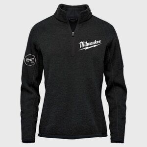Milwaukee Tools Black Heather Half Zip Embroidered 100 Year Fleece